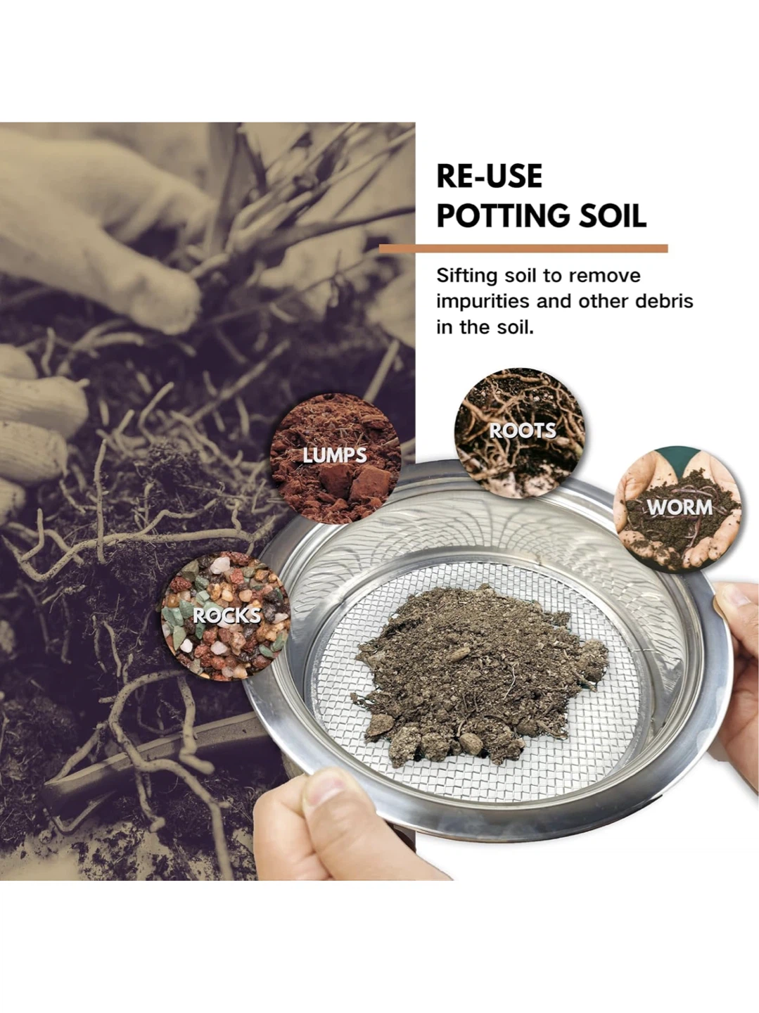 Stainless Steel Soil Sieve Set - photo 4