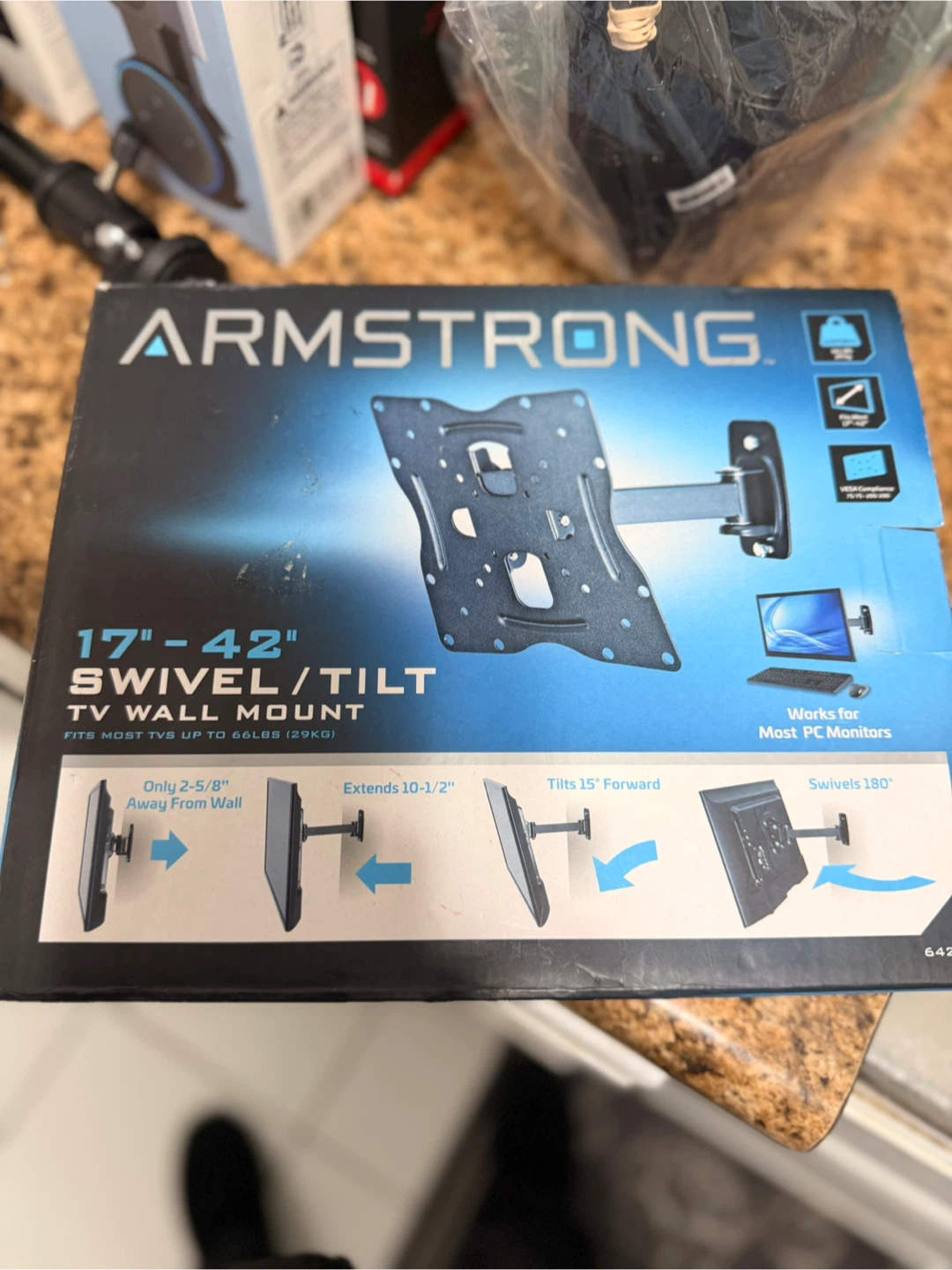 Armstrong 17"-42" Swivel/Tilt TV Wall Mount