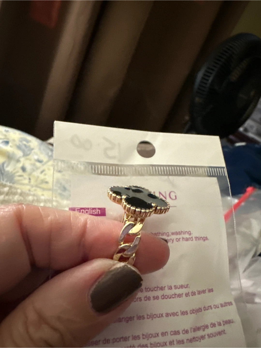 Xuping Clover Ring - Black - photo 3