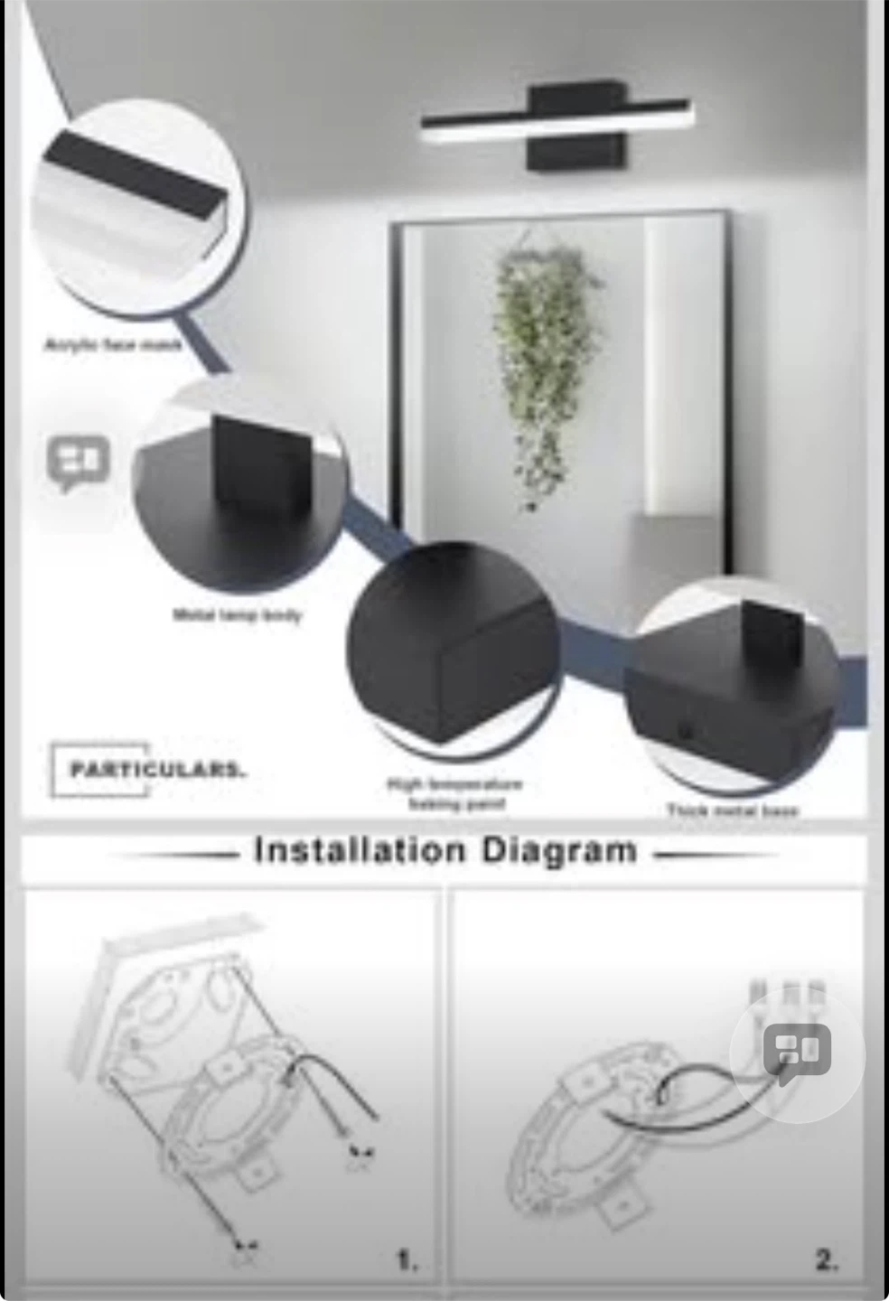 Modern Black LED Vanity Light Bar - photo 2