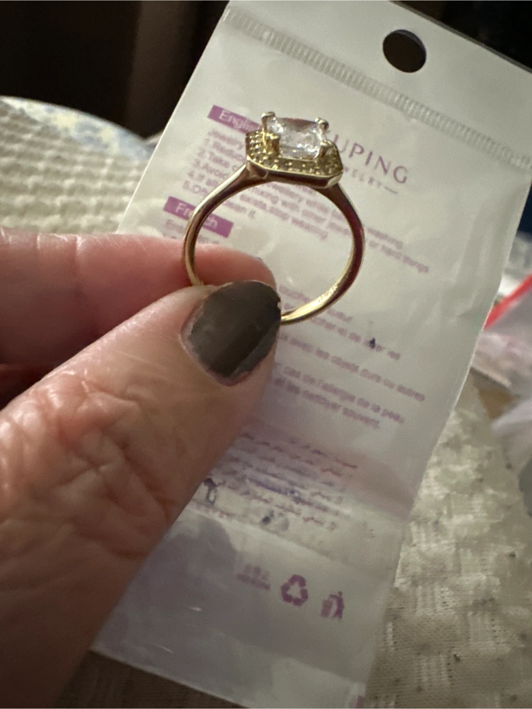 Xp 14k laminated Gold Square Halo Ring - photo 3