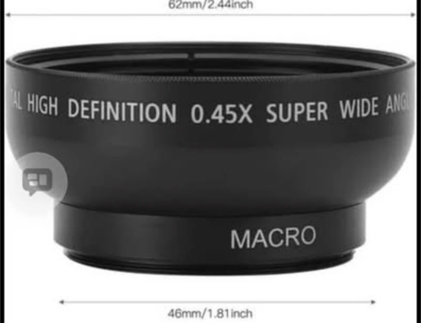 0.45X Super Wide Angle Lens with Macro for Camera - photo 4