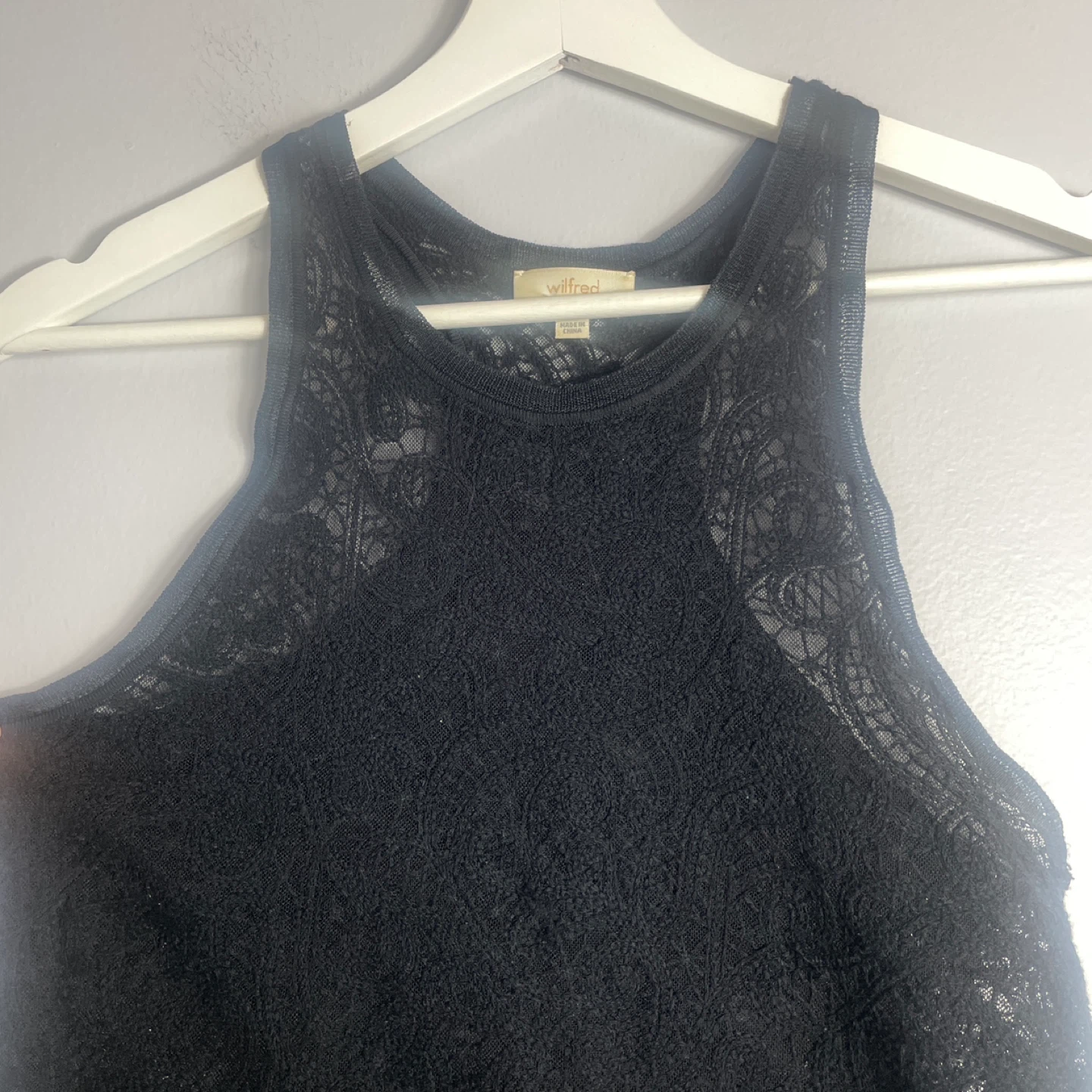 Aritzia Wilfred Volant Black Lace Tank Top Size XXS - photo 4