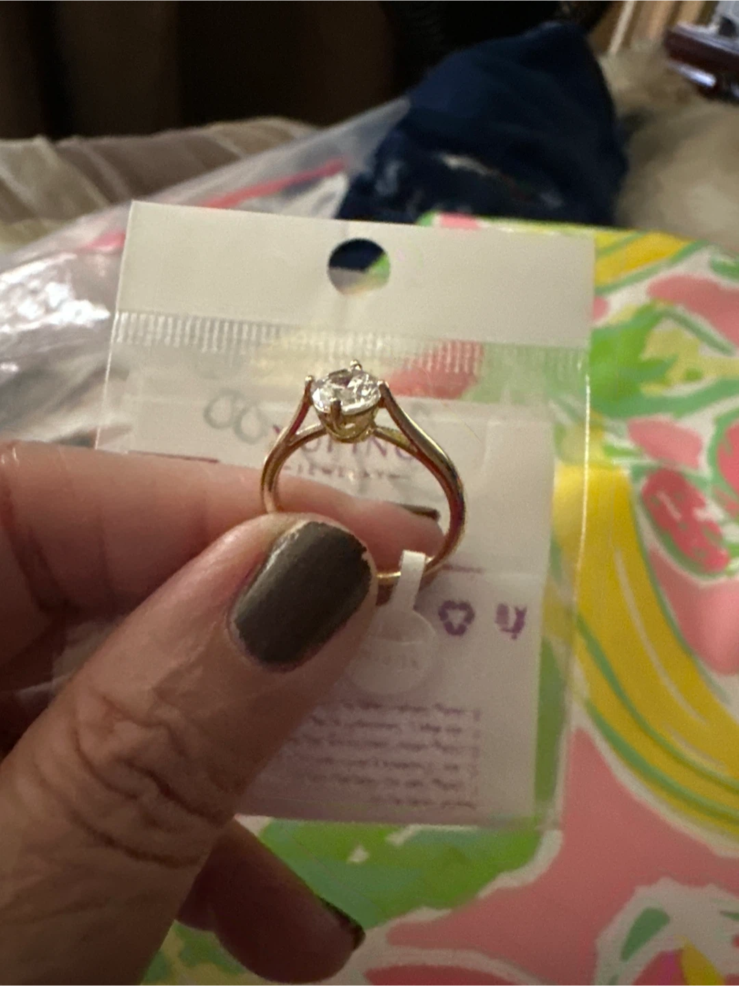 14k Gold laminated Solitaire Engagement Ring - photo 3