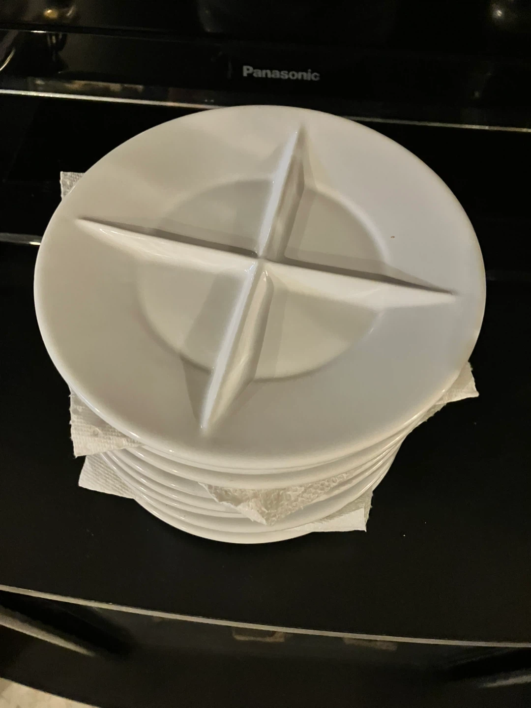White Divided Plates - Set of 8