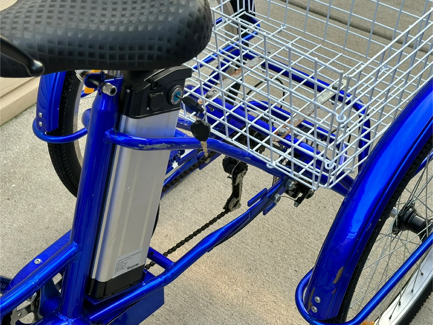 Blue Electric Tricycle with Basket - photo 2