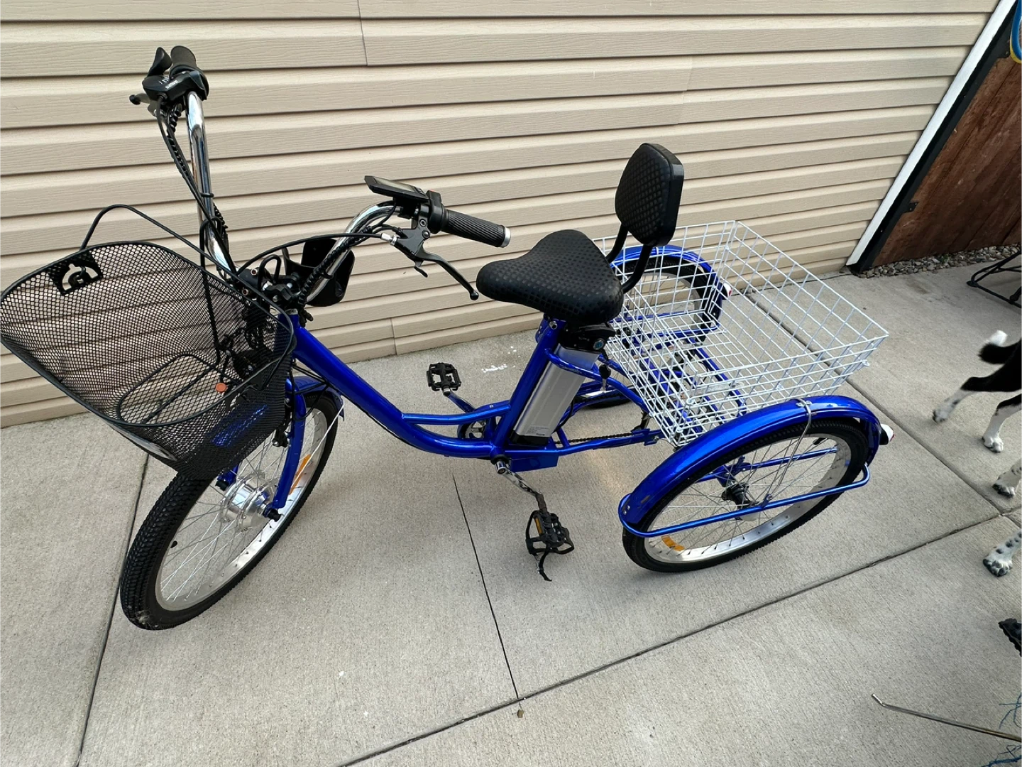 Blue Electric Tricycle with Basket - photo 3