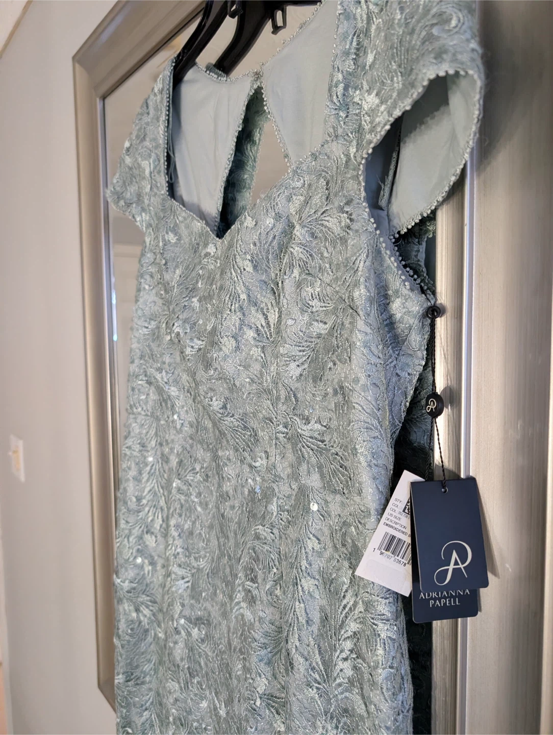 New Adrianna Papell long Beaded Lace Dress