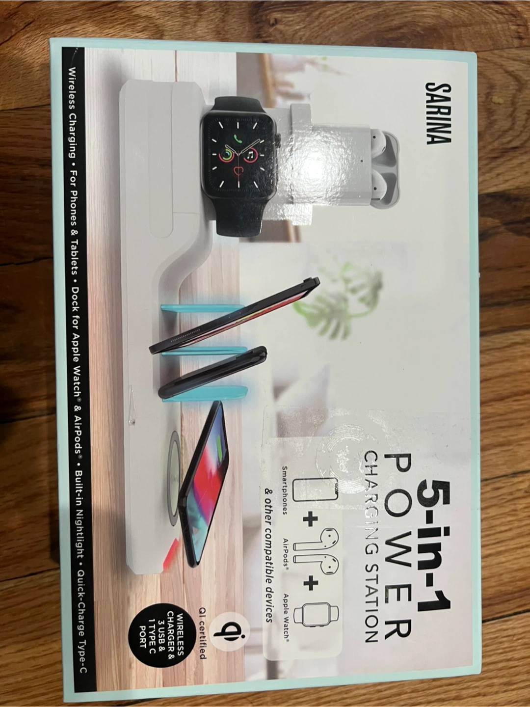 SARINA 5-in-1 Power Charging Station for Apple Watch & AirPods