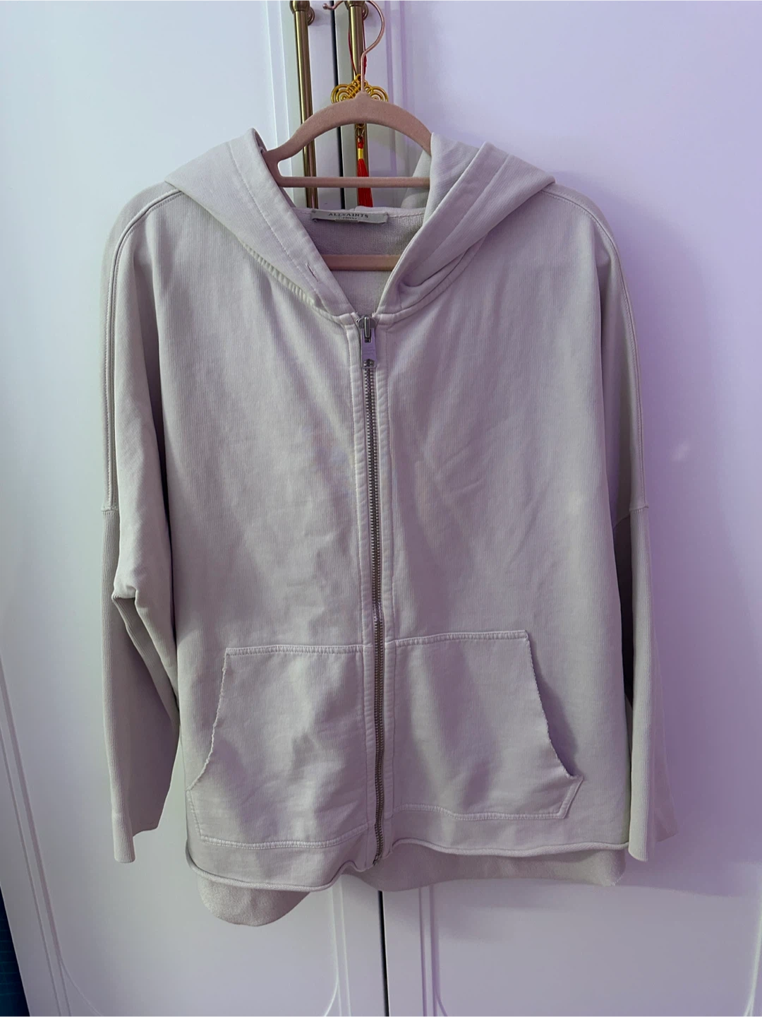 ALLSAINTS Beige Full Zip Hoodie