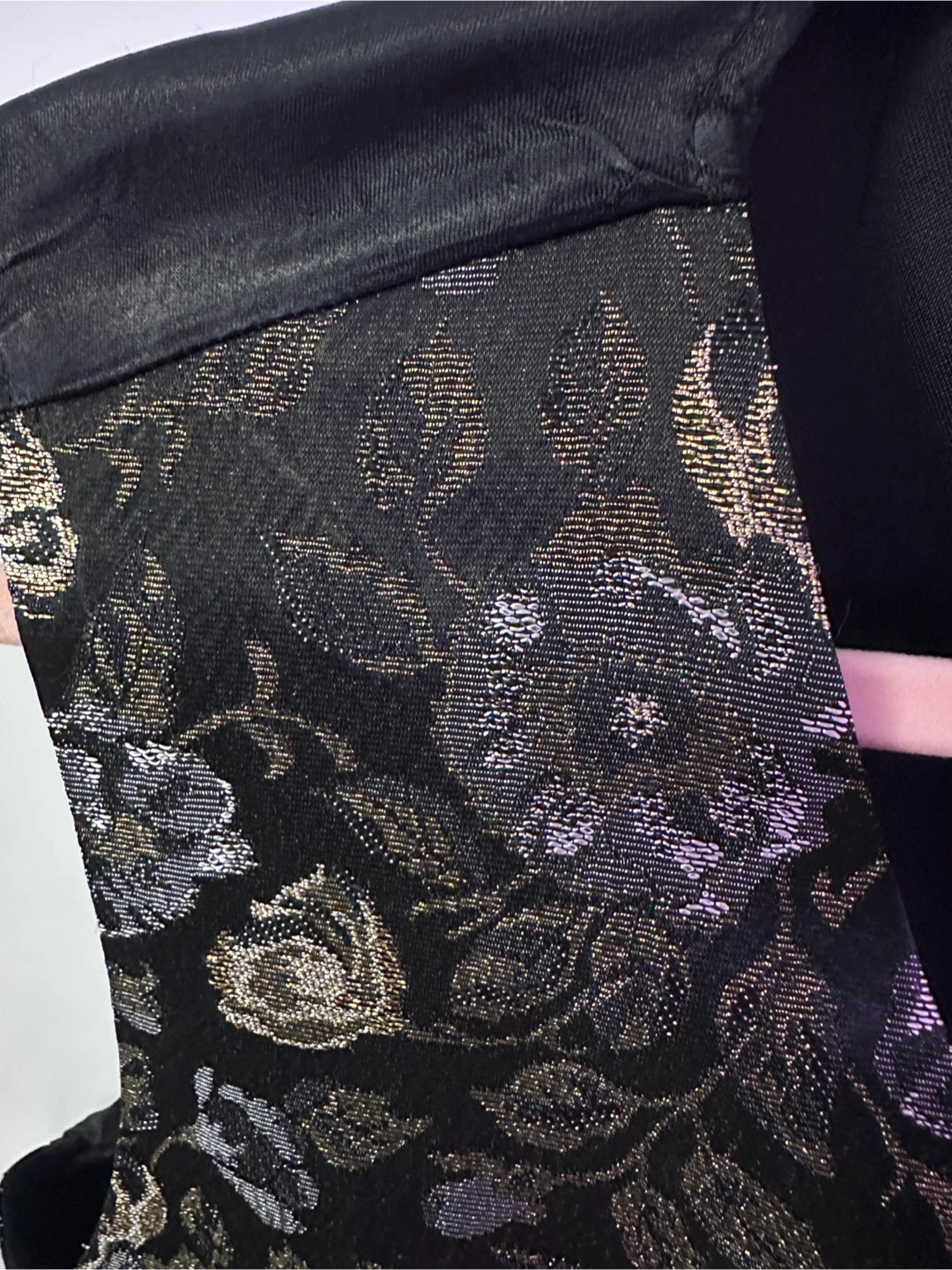 LAURA Black Metallic Floral Brocade Vest Size 12 - photo 2