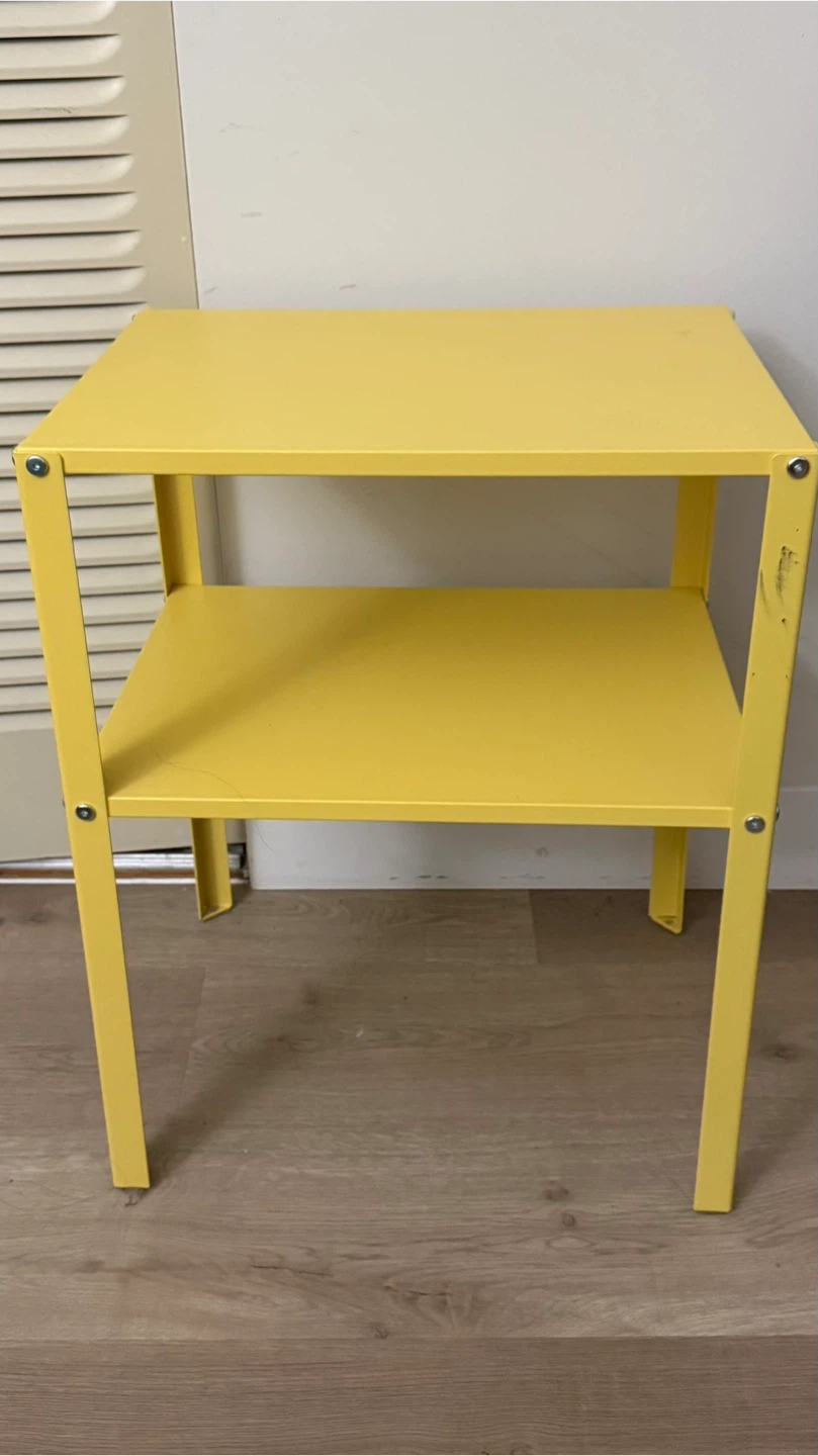 Yellow Two-Tier Side Table - metallic - photo 3