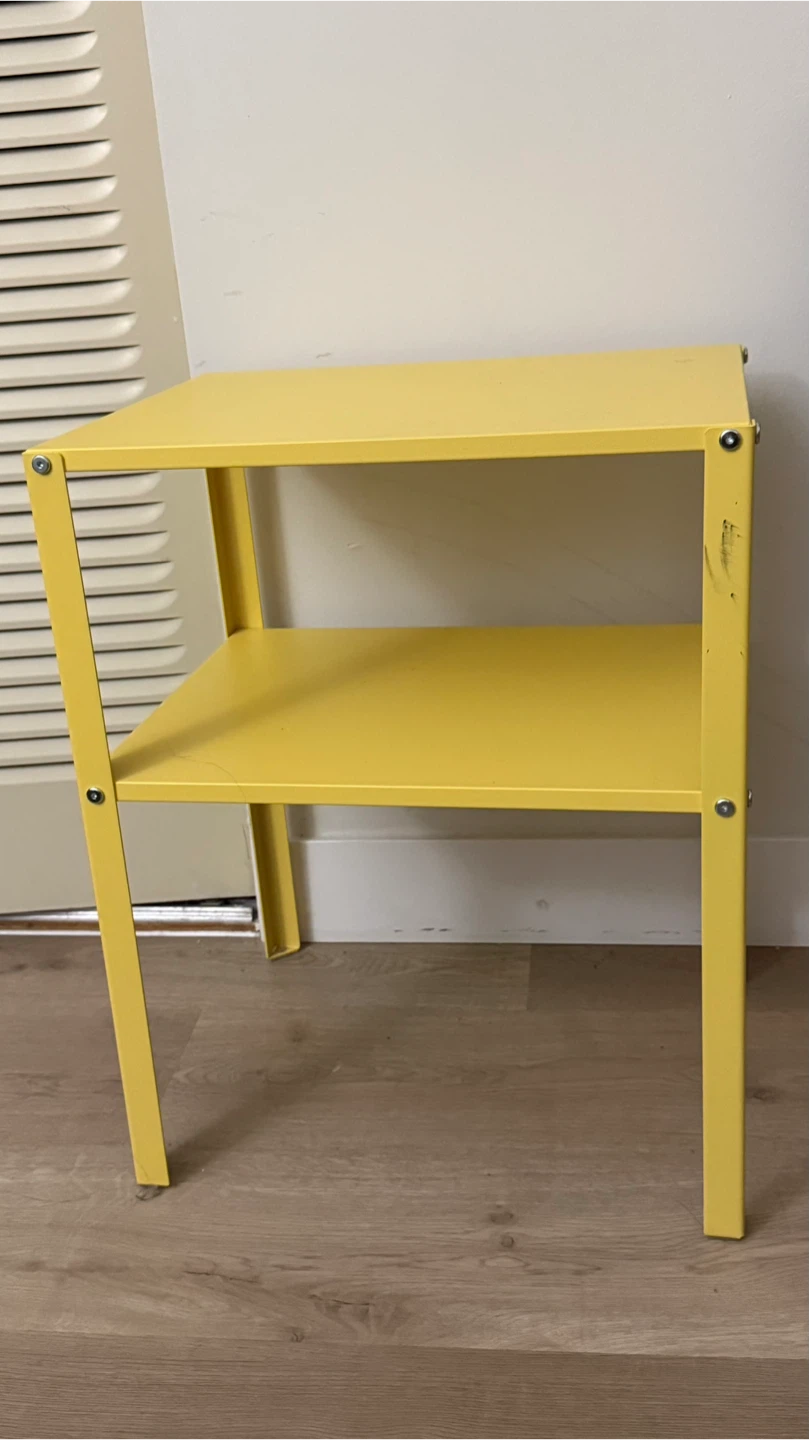 Yellow Two-Tier Side Table - metallic
