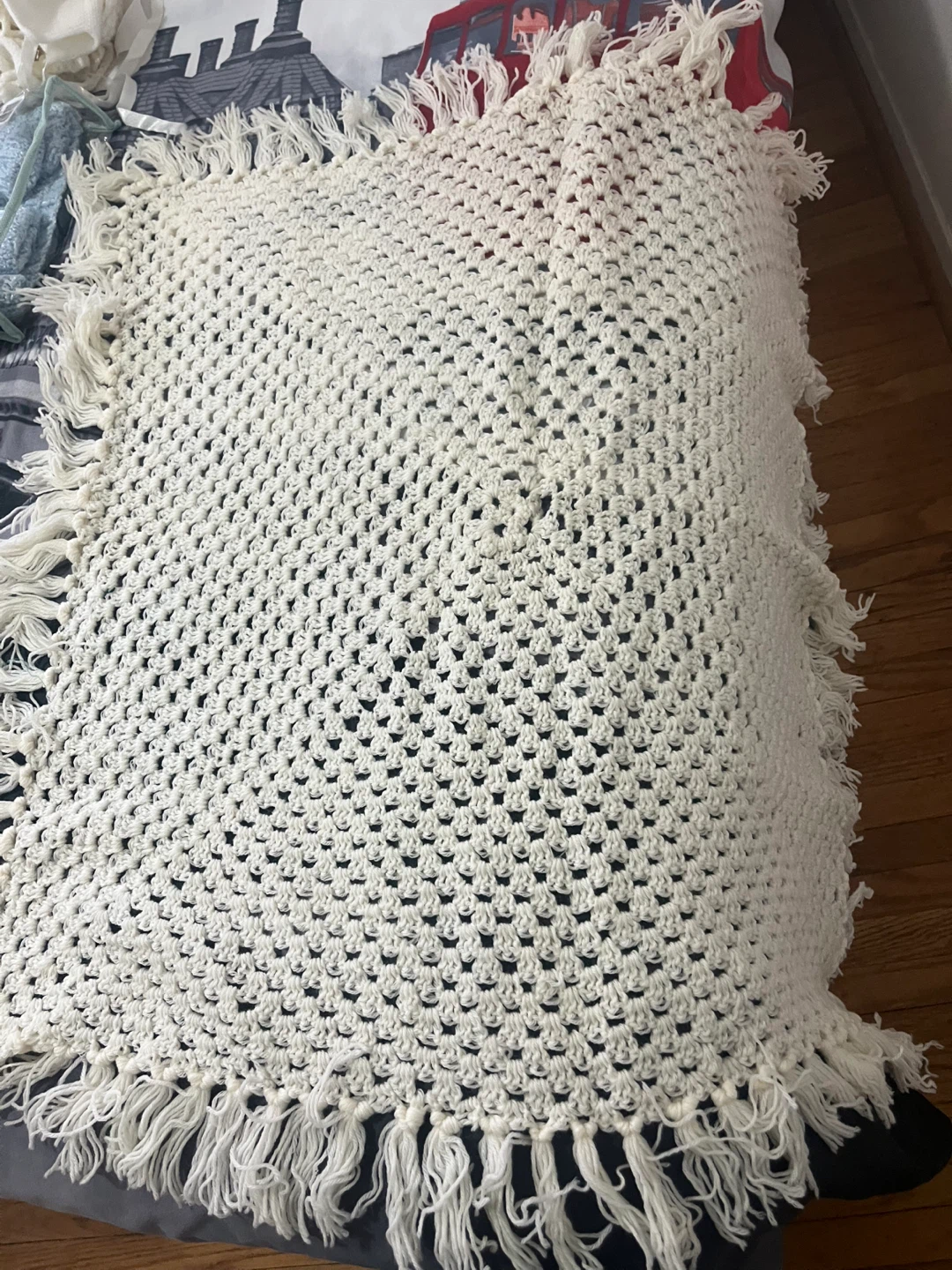 Hand-Knitted SET OF TWO BABY Blanket Cream