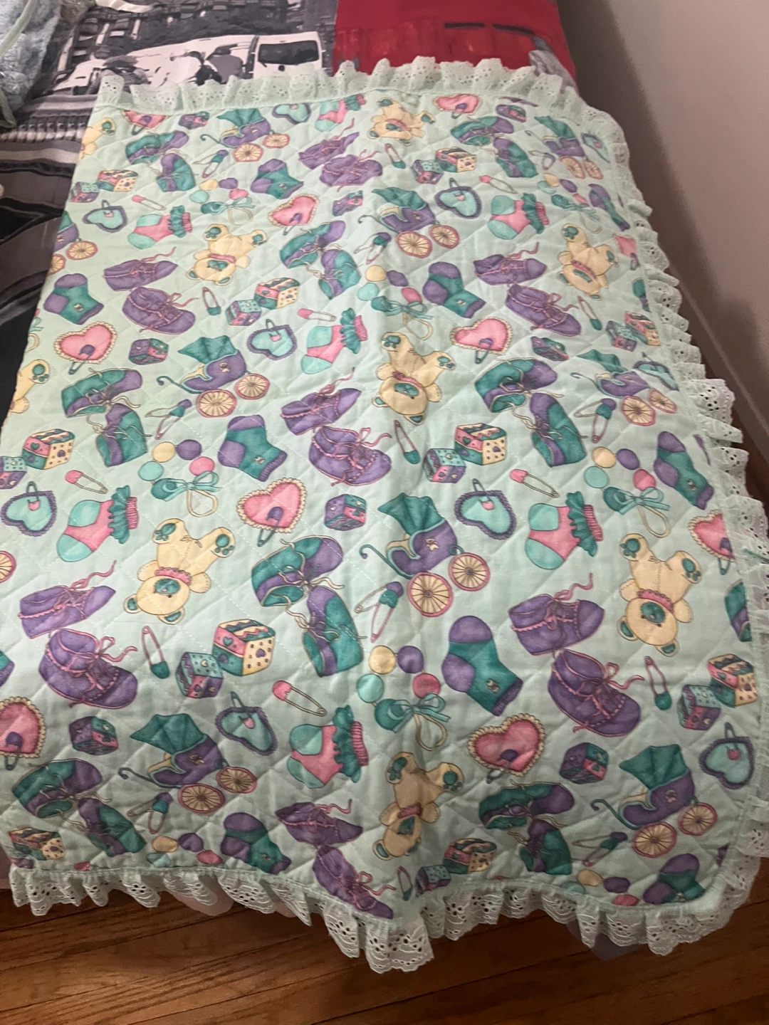 Baby Quilt Whimsical Print double sided brand new super soft