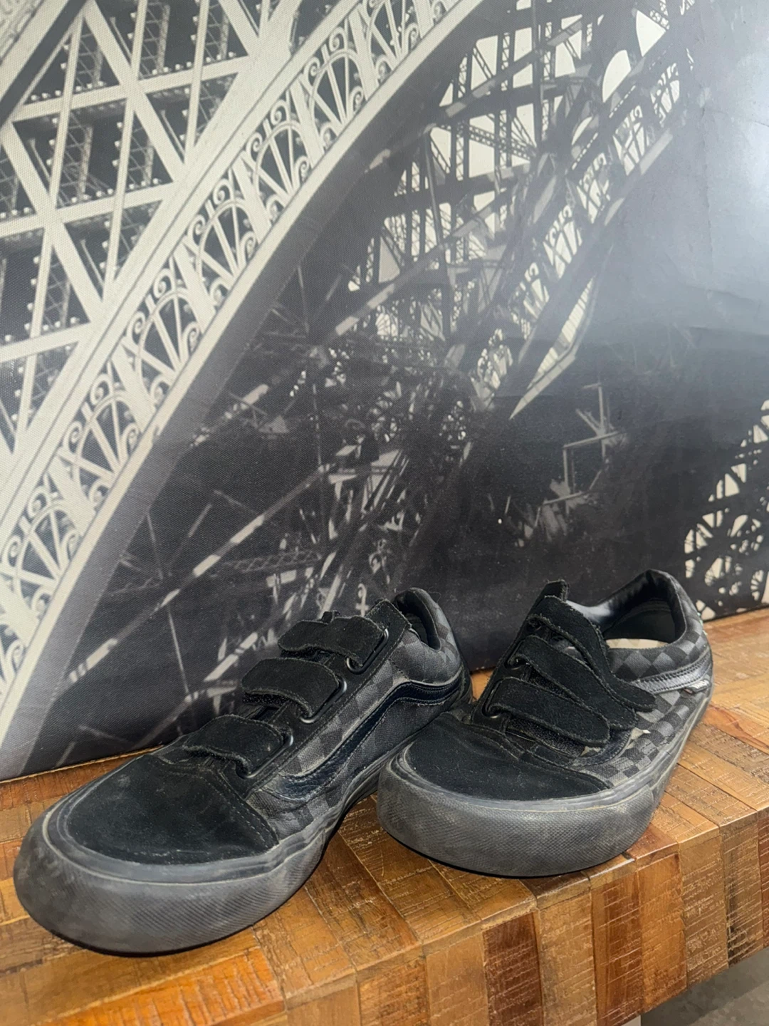 Vans Checkerboard Velcro Skate Shoes