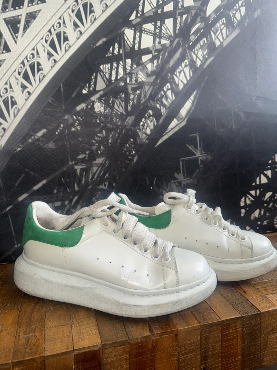 Alexander McQueen Oversized Sneakers - White/Green - photo 2