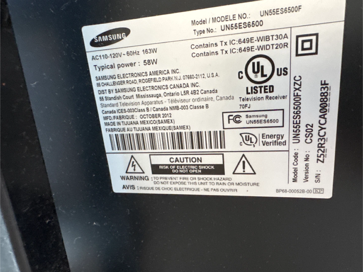 Samsung UN55ES6500F 55" LED TV - photo 2