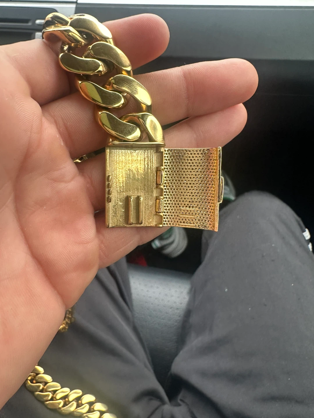 Gold Cuban Link Chain with Diamond Clasp - photo 5