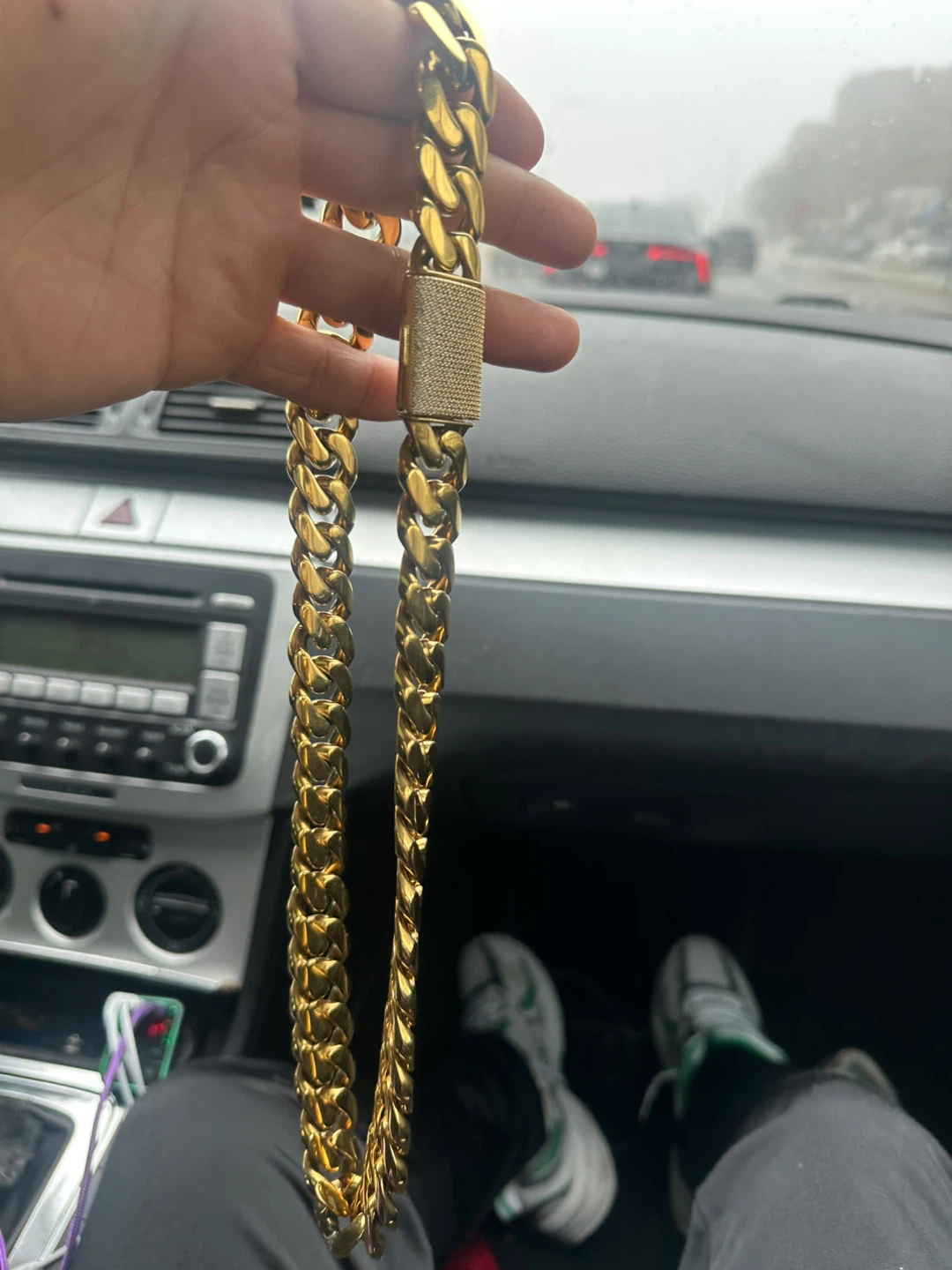 Gold Cuban Link Chain with Diamond Clasp - photo 2