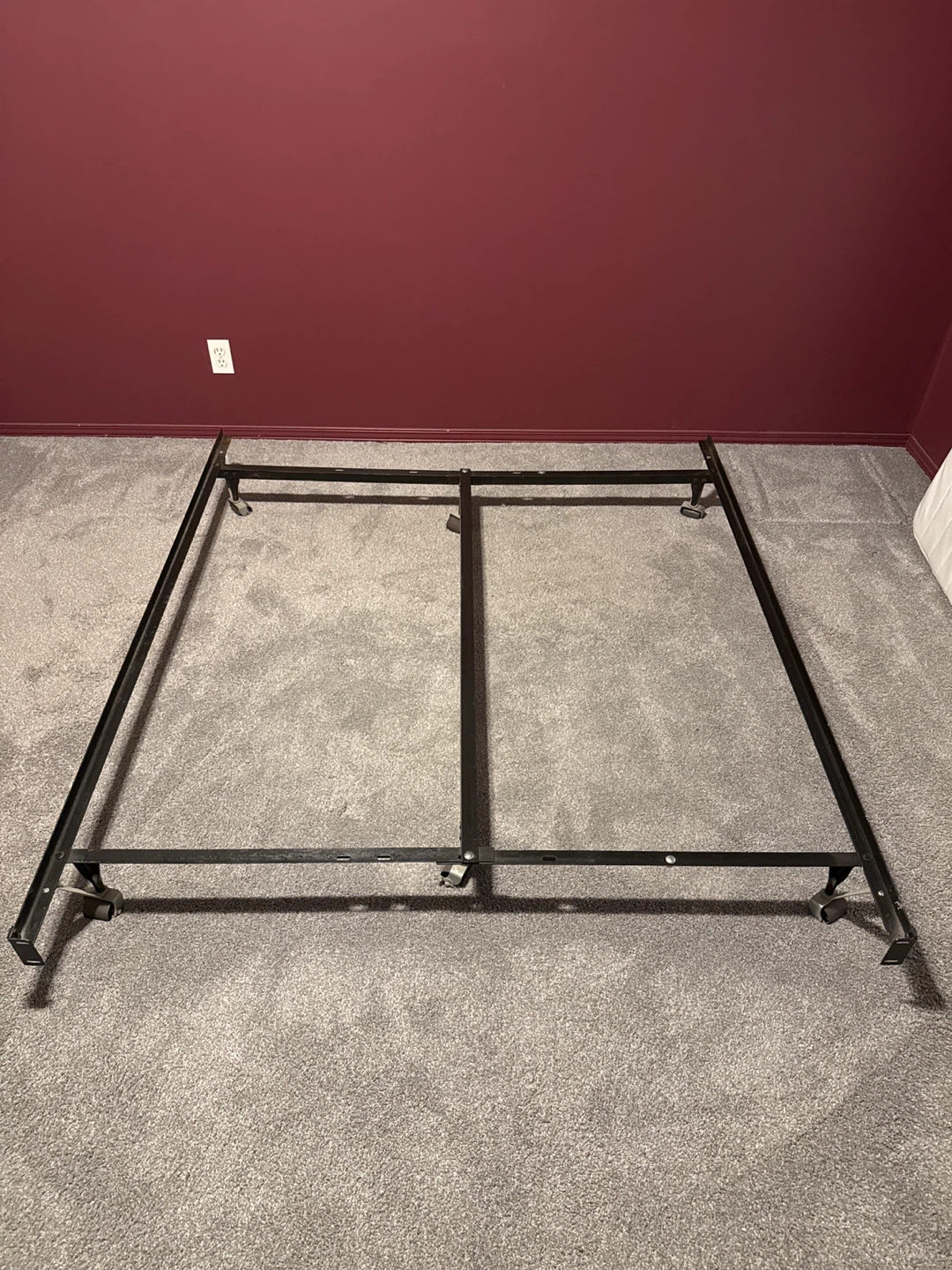 Metal Bed Frame with Wheels