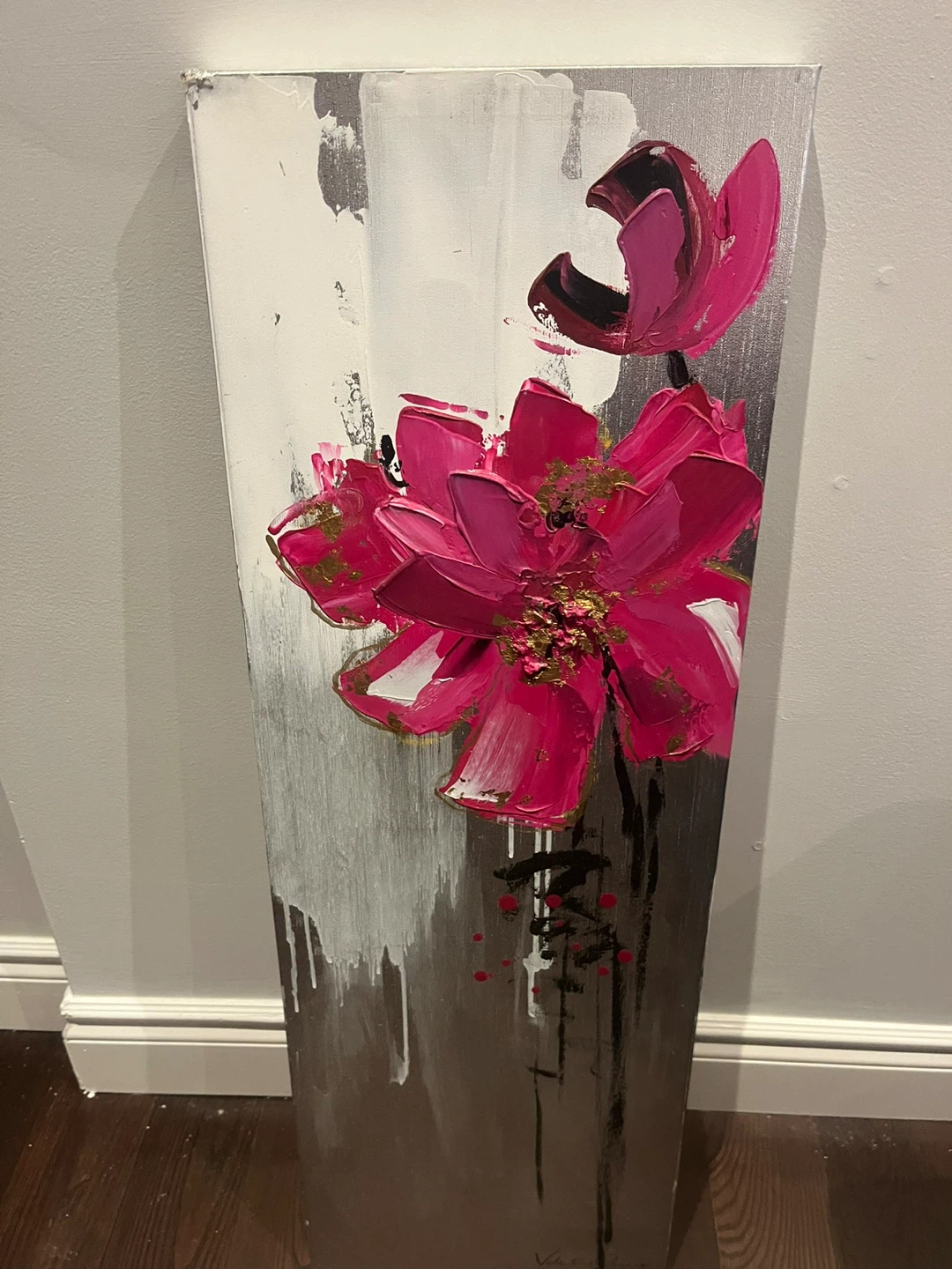 Abstract Pink Floral Painting
