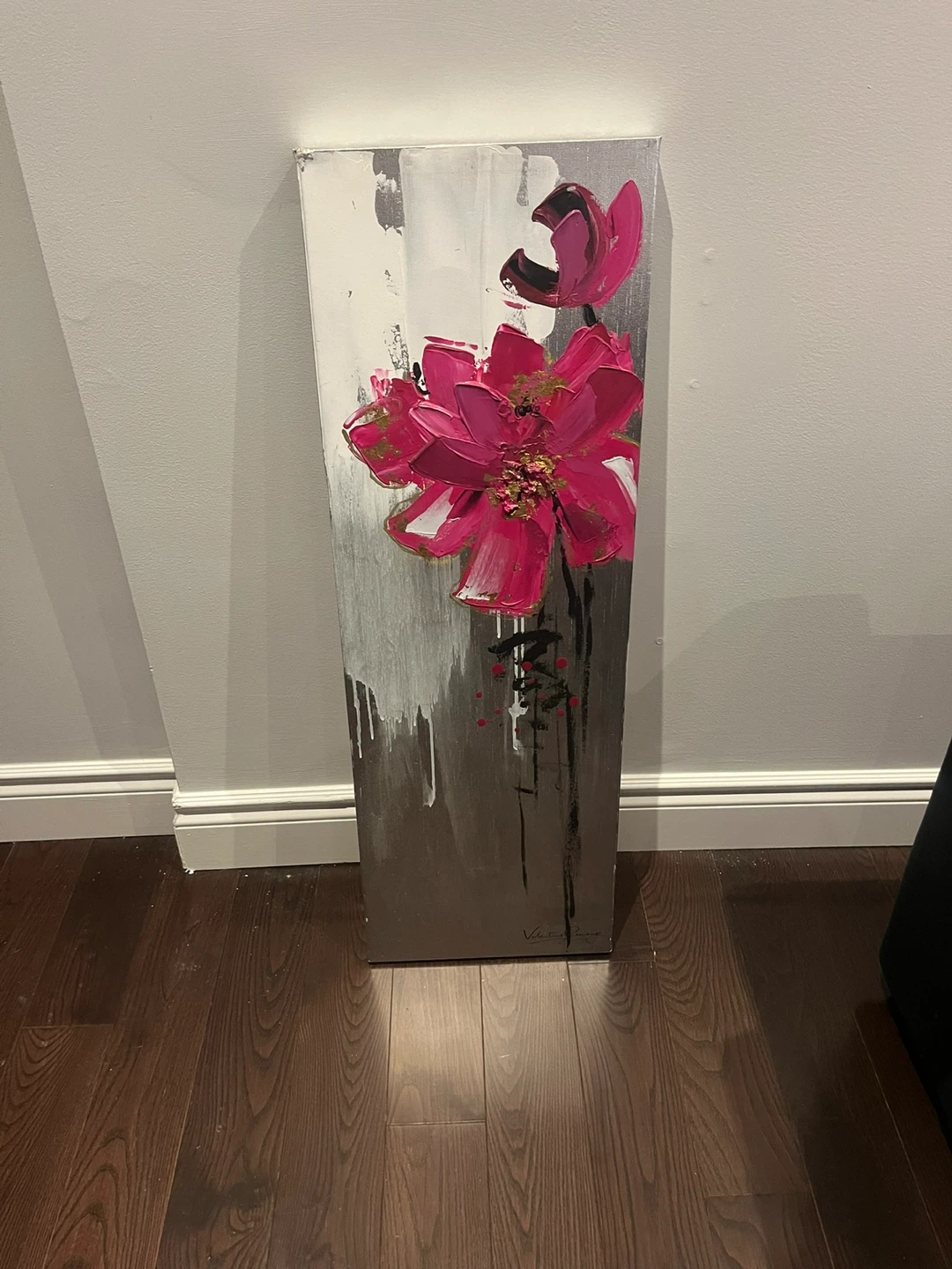 Abstract Pink Floral Painting - photo 2