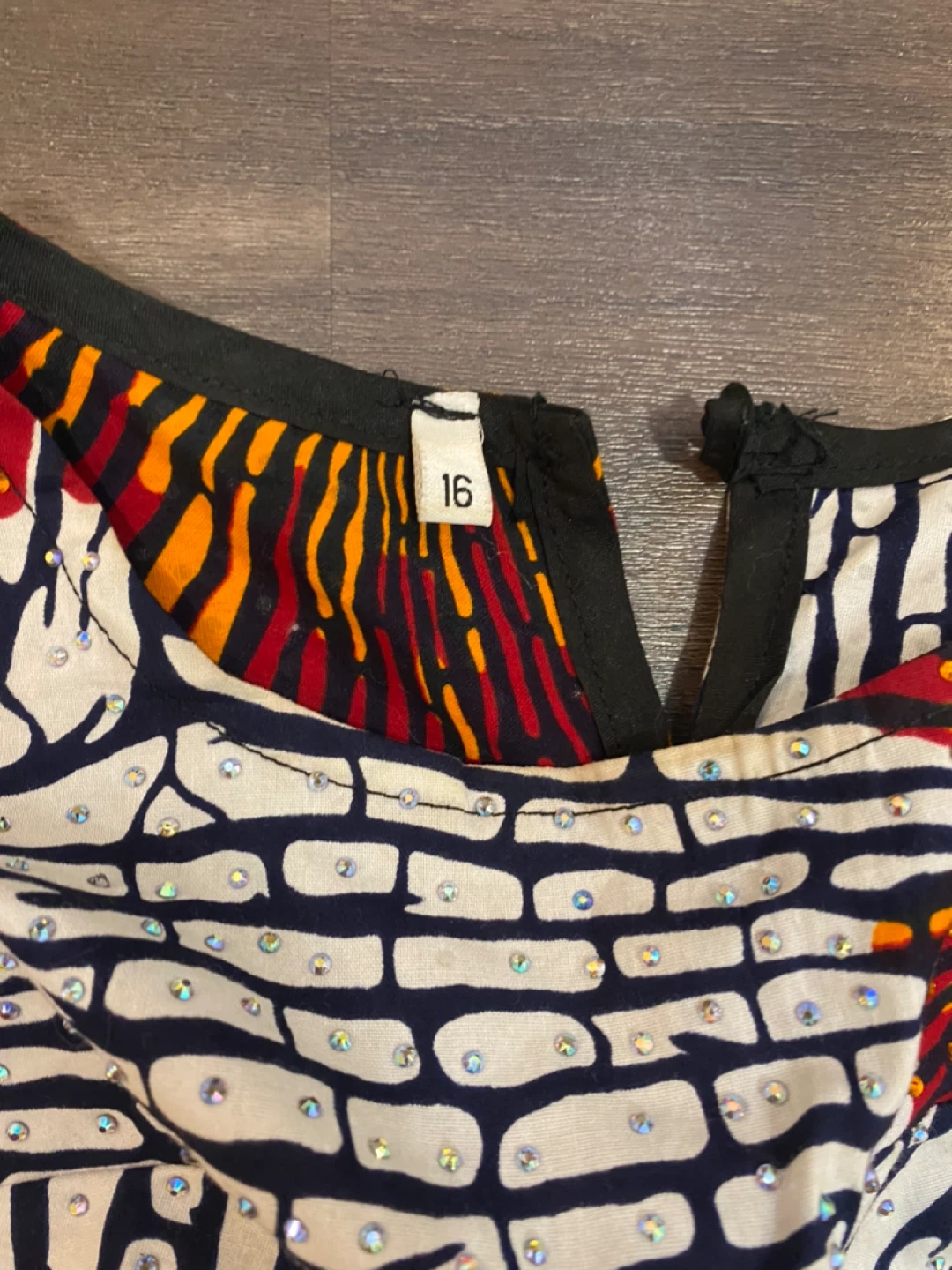 Ankara Print Flare Sleeve Dress Size 16 - photo 3