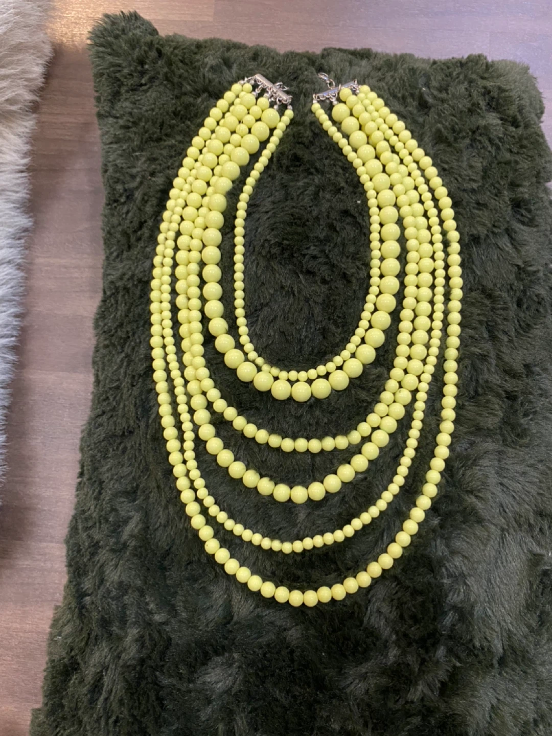 Multi-strand Yellow Beaded Statement Necklace