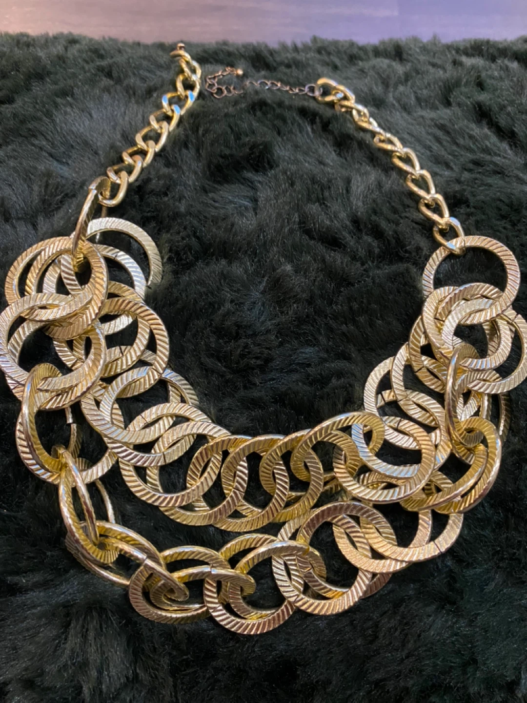 Chunky Gold Tone Link Necklace