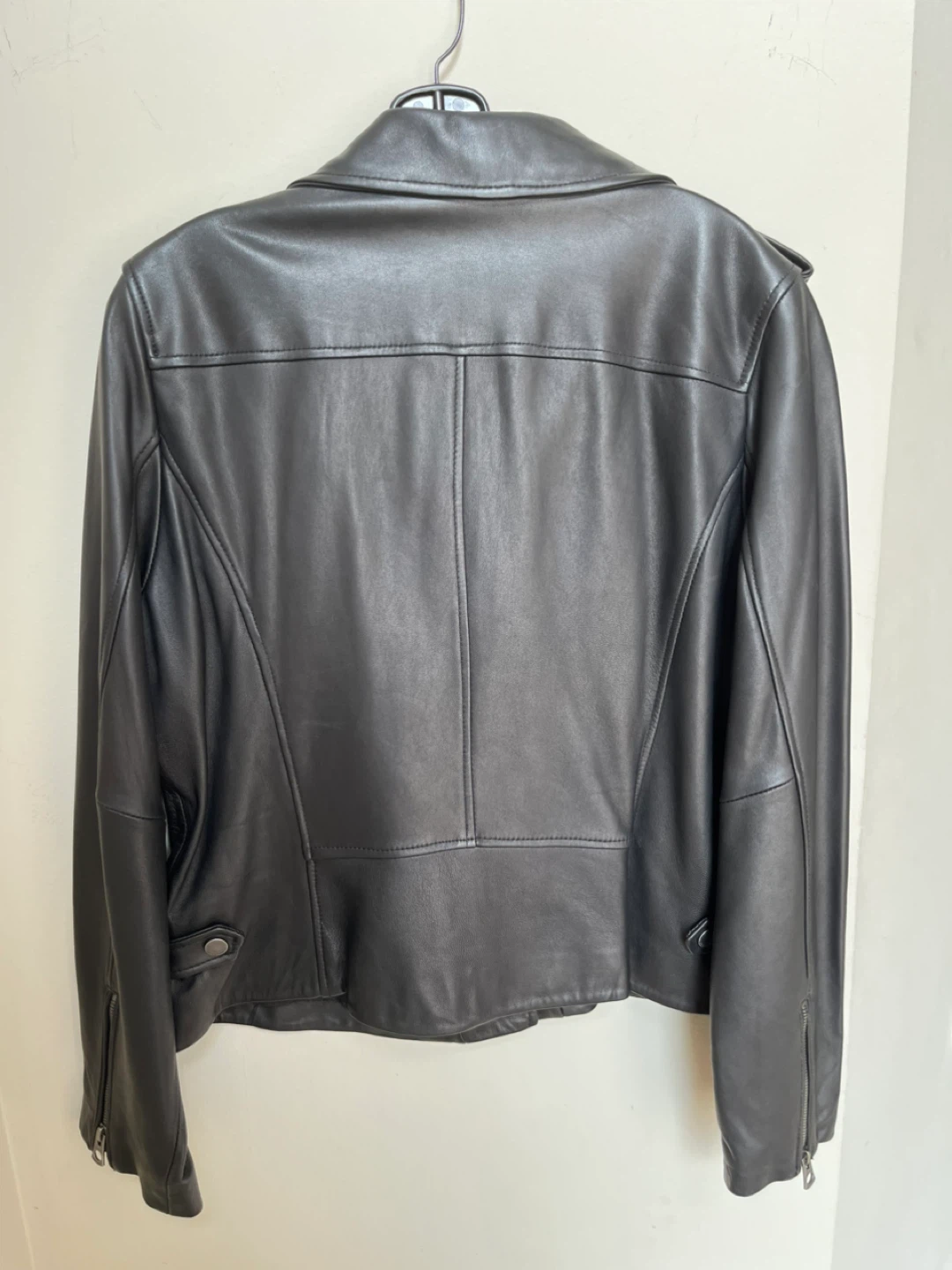 Black Genuine Leather Moto Jacket XL - photo 3