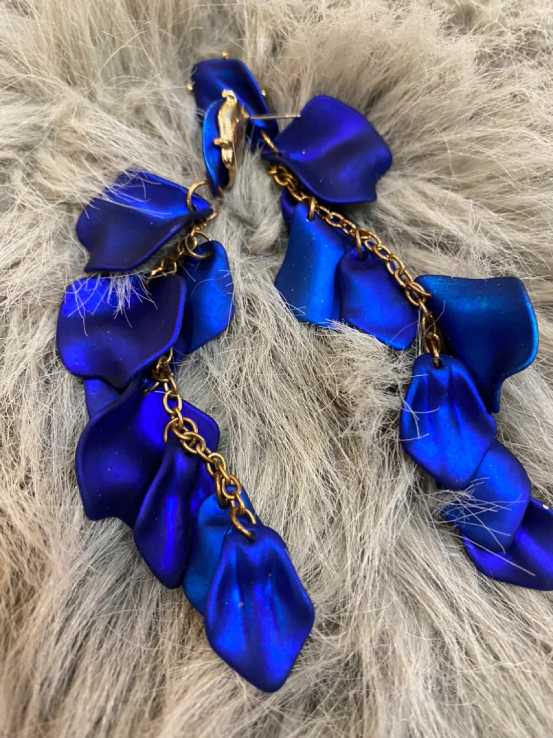 Blue Petal Dangle Earrings - photo 2