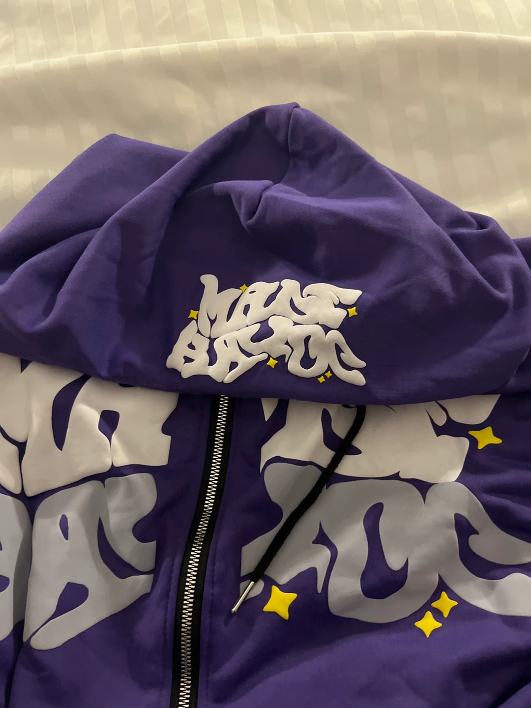 Purple Zip-Up Hoodie with Graphic Design - photo 2