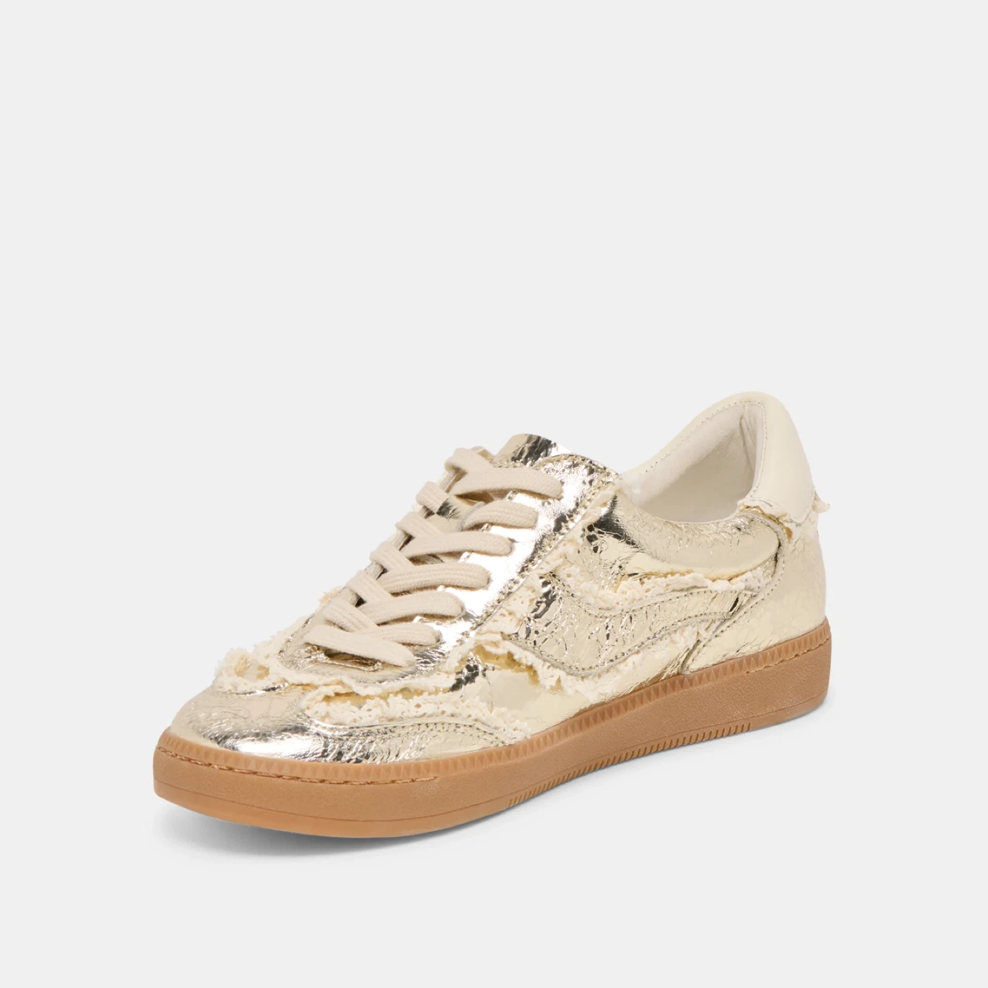 Dolce Vita Platinum Distressed Leather Sneakers - Size 8 - photo 2