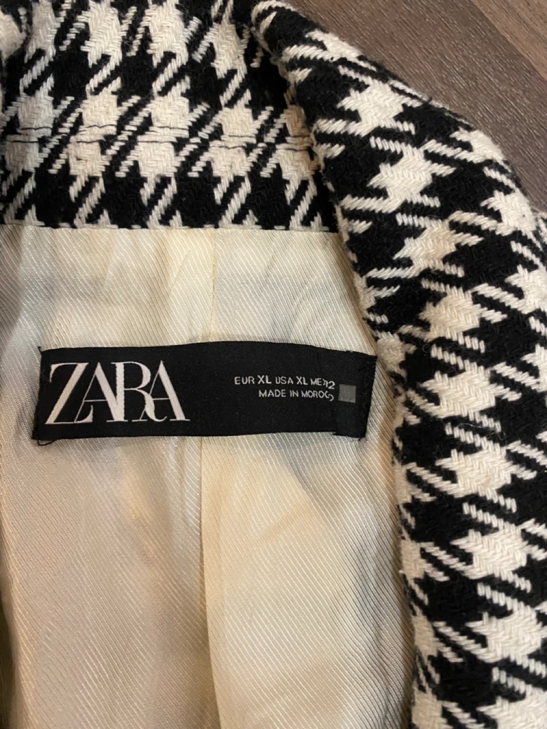 ZARA Houndstooth Double-Breasted Blazer - XL - photo 2
