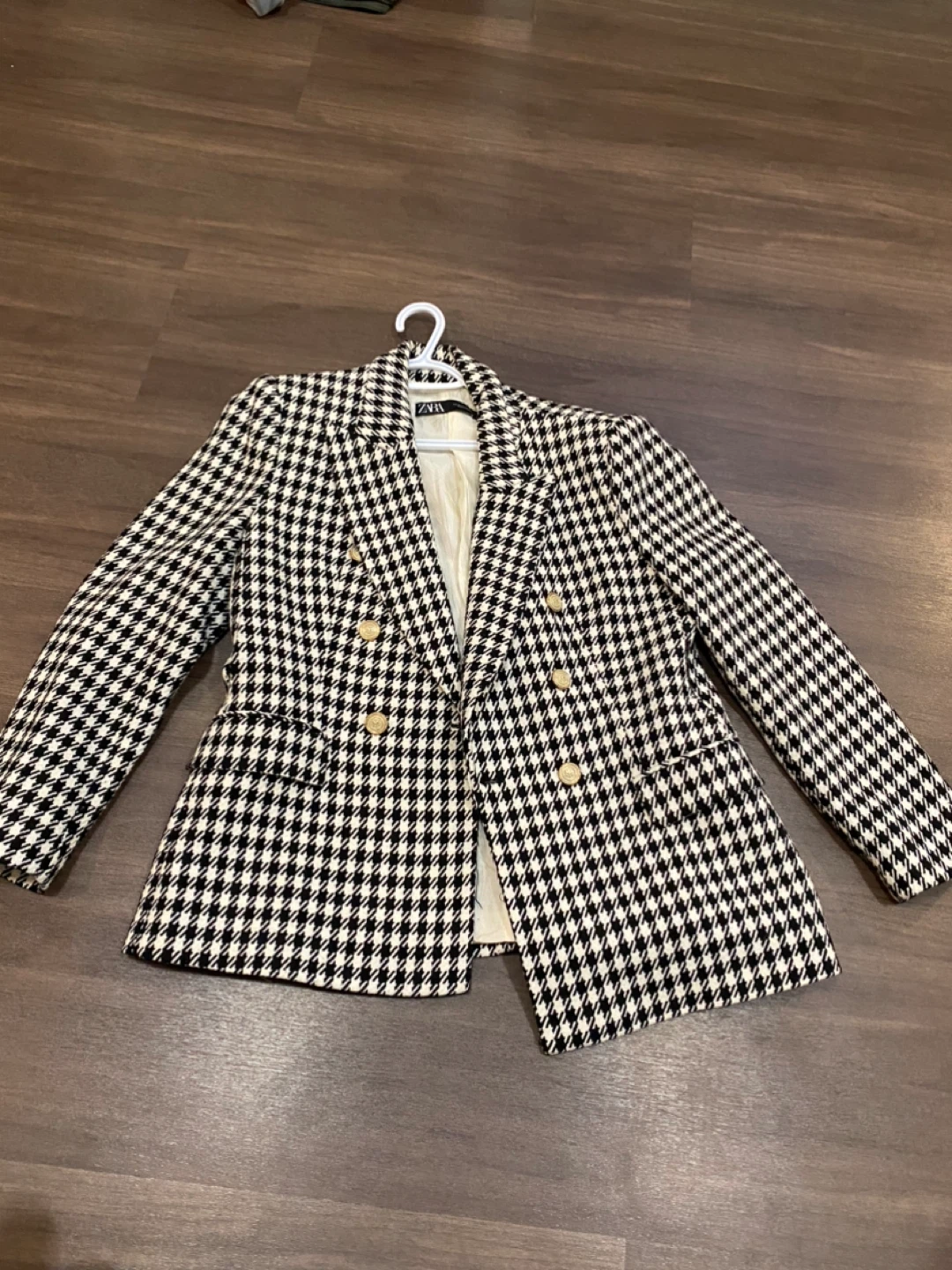 ZARA Houndstooth Double-Breasted Blazer - XL