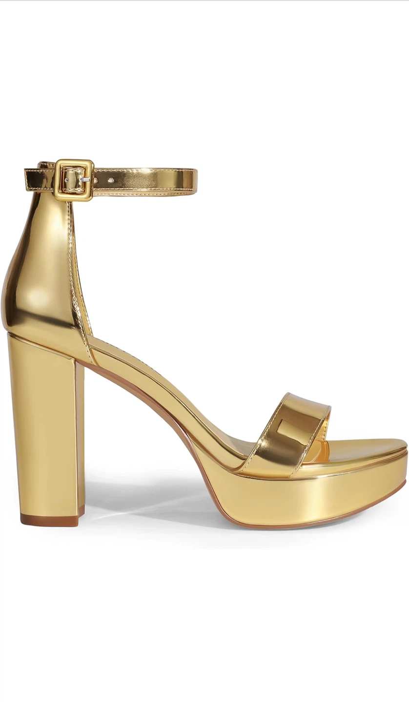 Dream Pairs Gold Platform Heels - Size 9 - photo 3