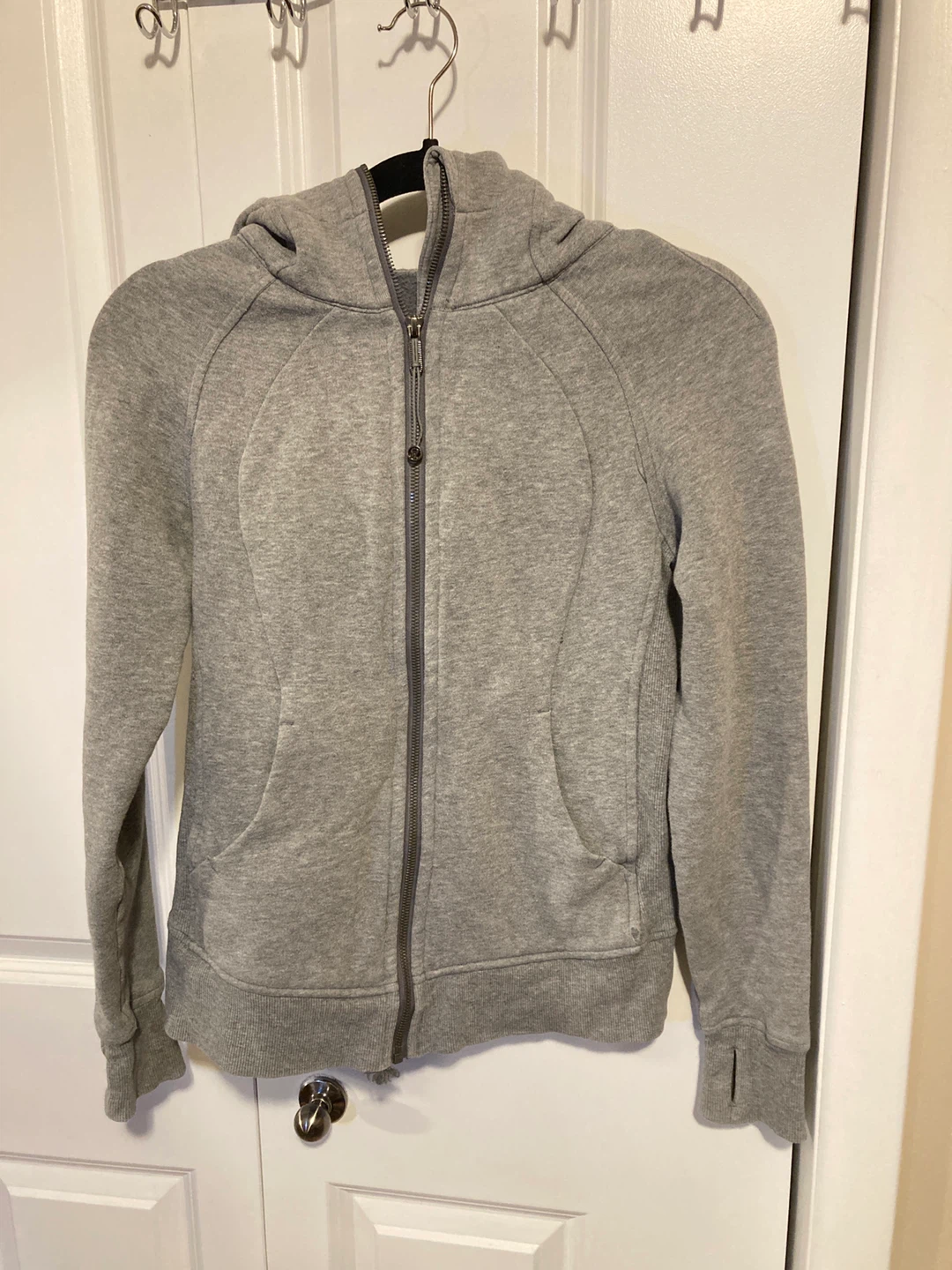 Lululemon Scuba Grey Zip-Up Hoodie with Thumbholes