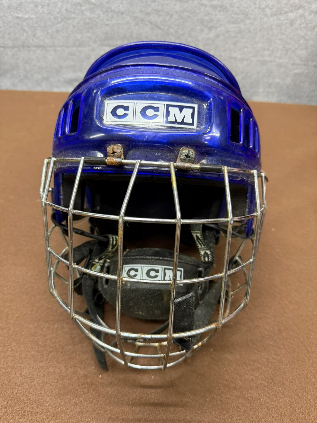 CCM Blue Hockey Helmet with Cage