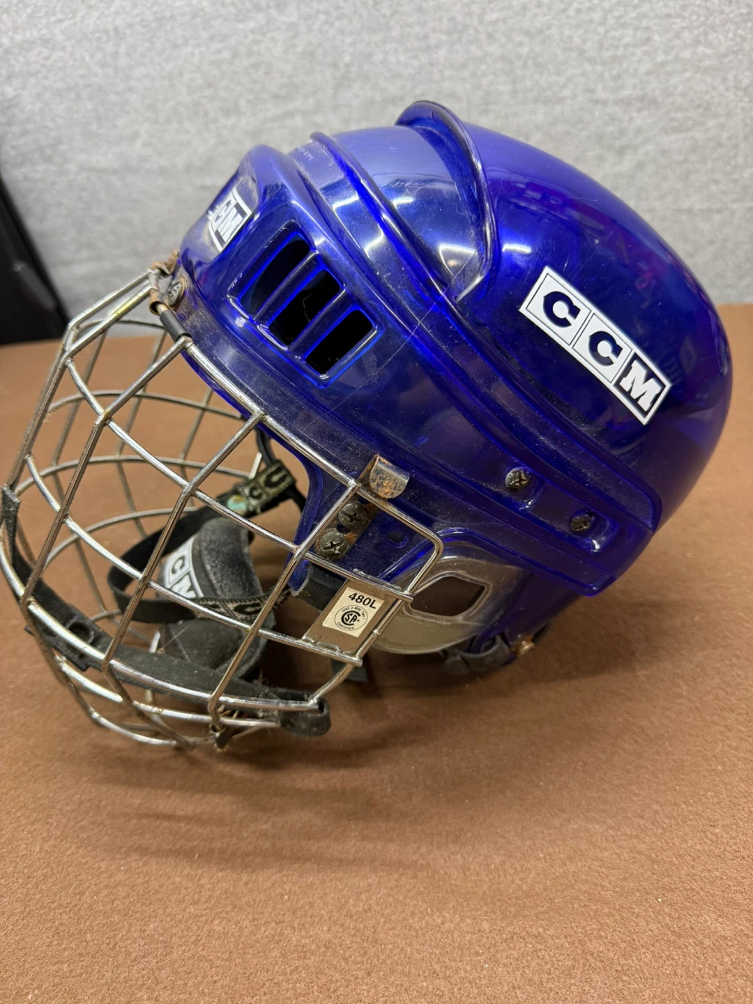 CCM Blue Hockey Helmet with Cage - photo 4