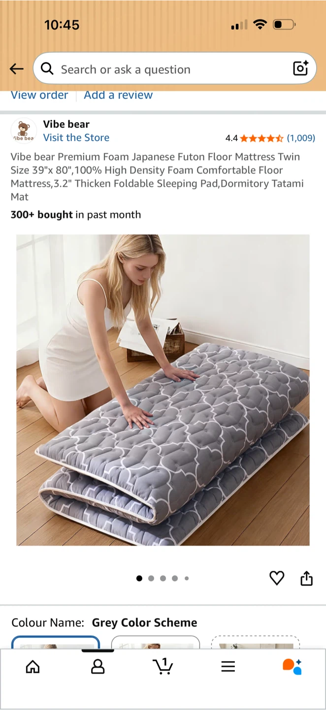 Vibe Bear Japanese Futon Floor Mattress Twin – Like New