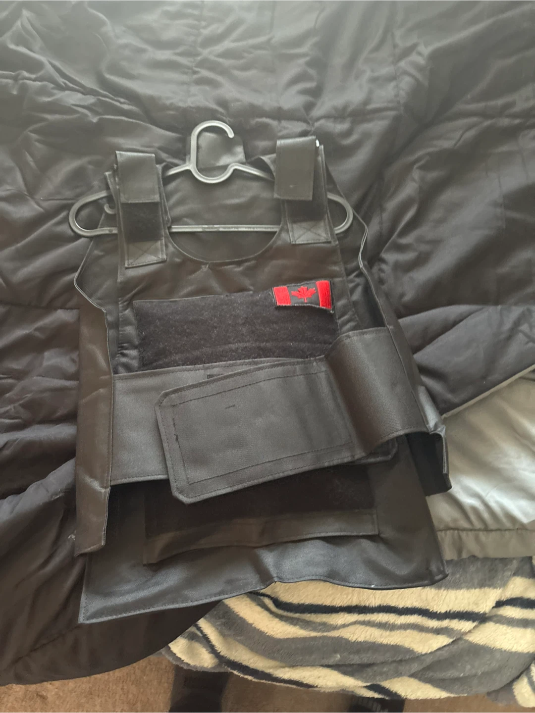 Black Tactical Vest with Canadian Flag Patch