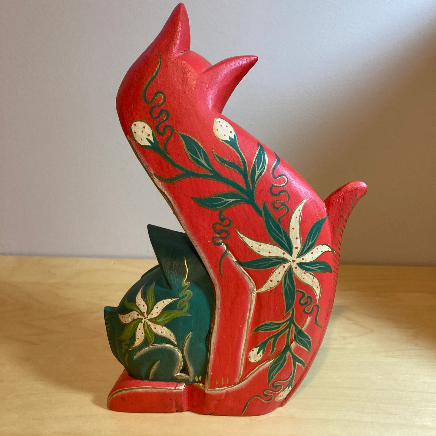 Laurel Burch inspired Wooden Cat Figurine - photo 4