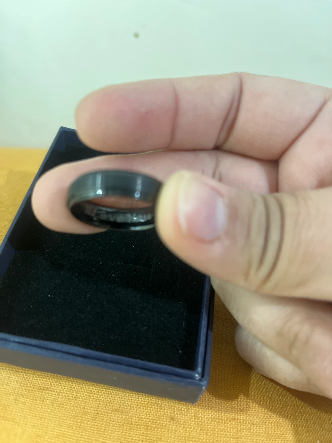 Black Tungsten Ring in Box - photo 2