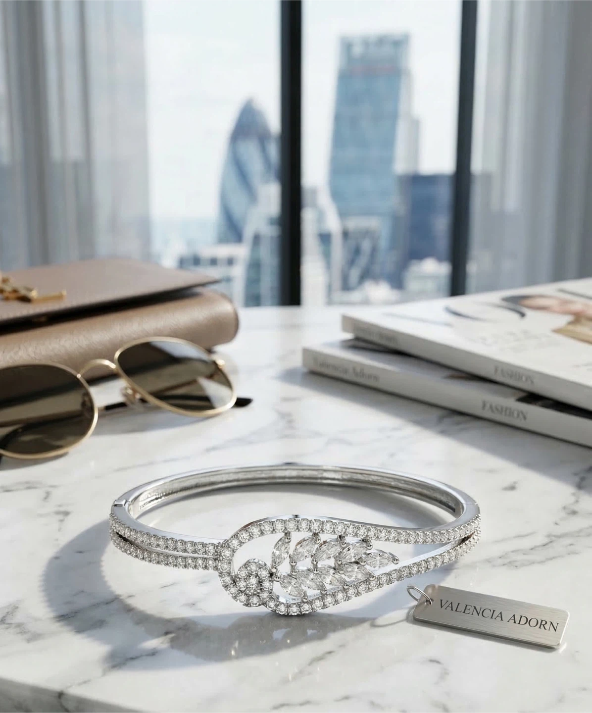 VALENCIA ADORN Leaf Bangle Bracelet - photo 3