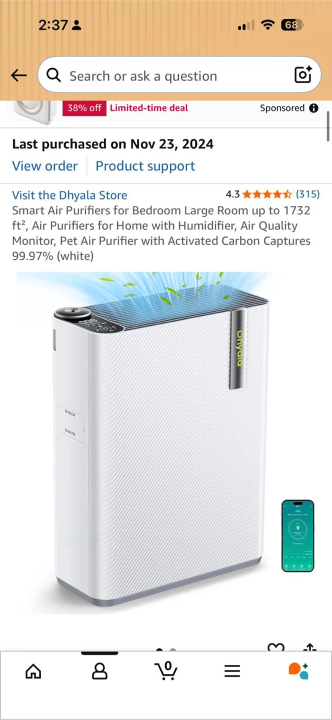 Dhyala Smart Air Purifier + humidifier combo - photo 5