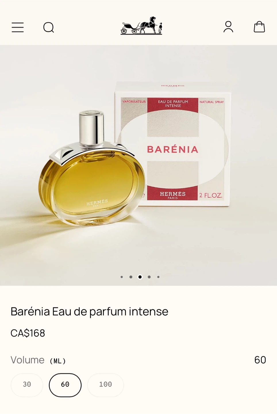 Hermès Barénia Eau de Parfum Intense 60ml