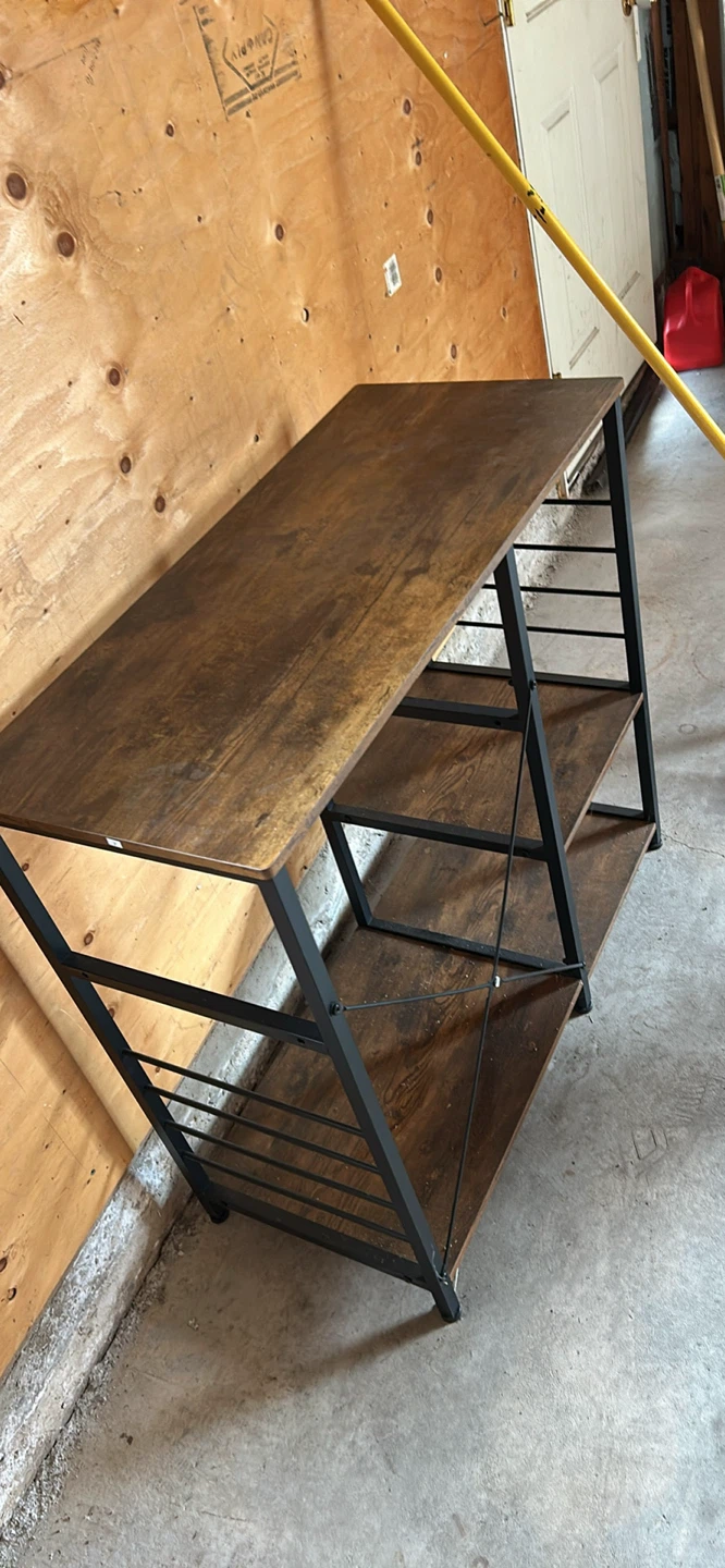 Rustic Wood Desk with Shelves