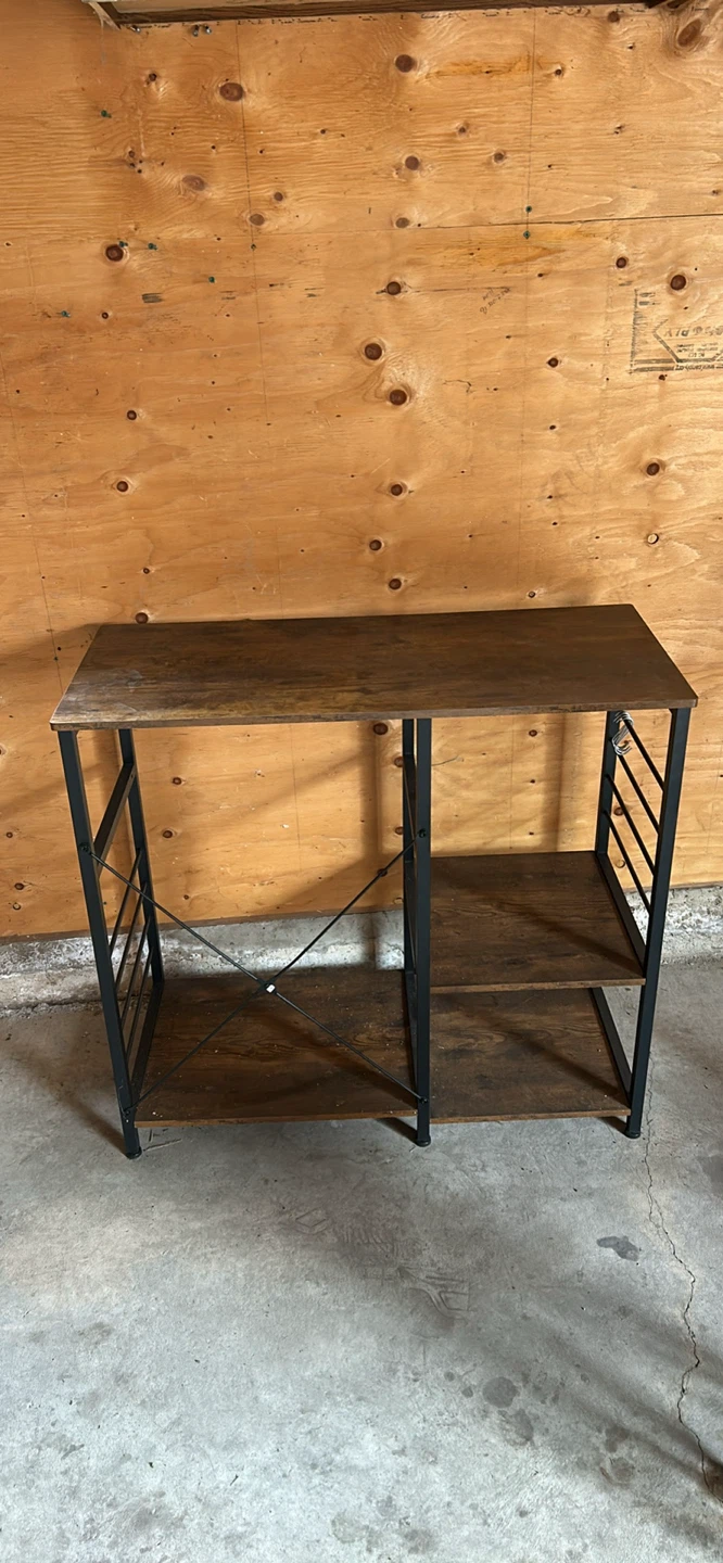 Rustic Wood Desk with Shelves - photo 2