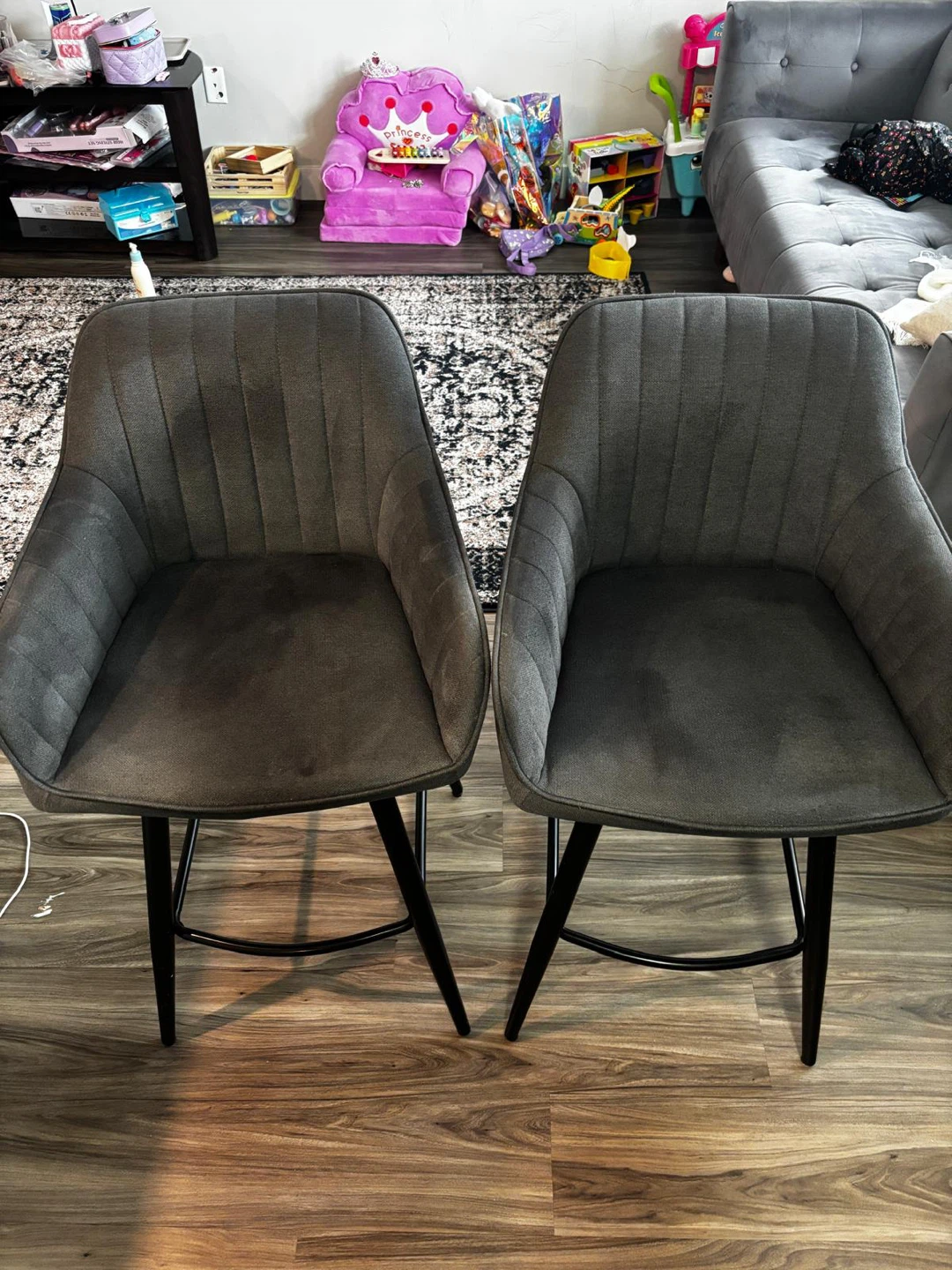 Set of 2 Grey  Bar Stools - photo 3